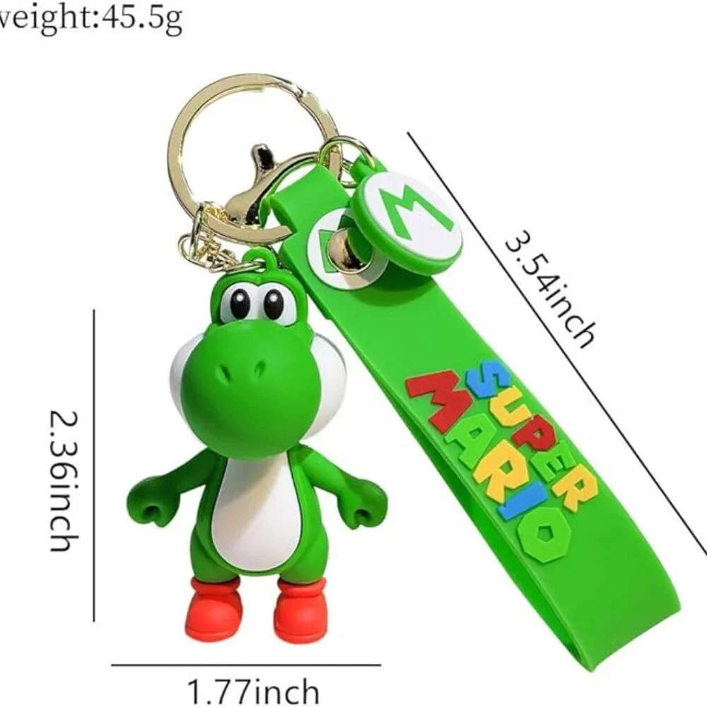 Yoshi Super Mario Green Figure Keychain PVC Strap